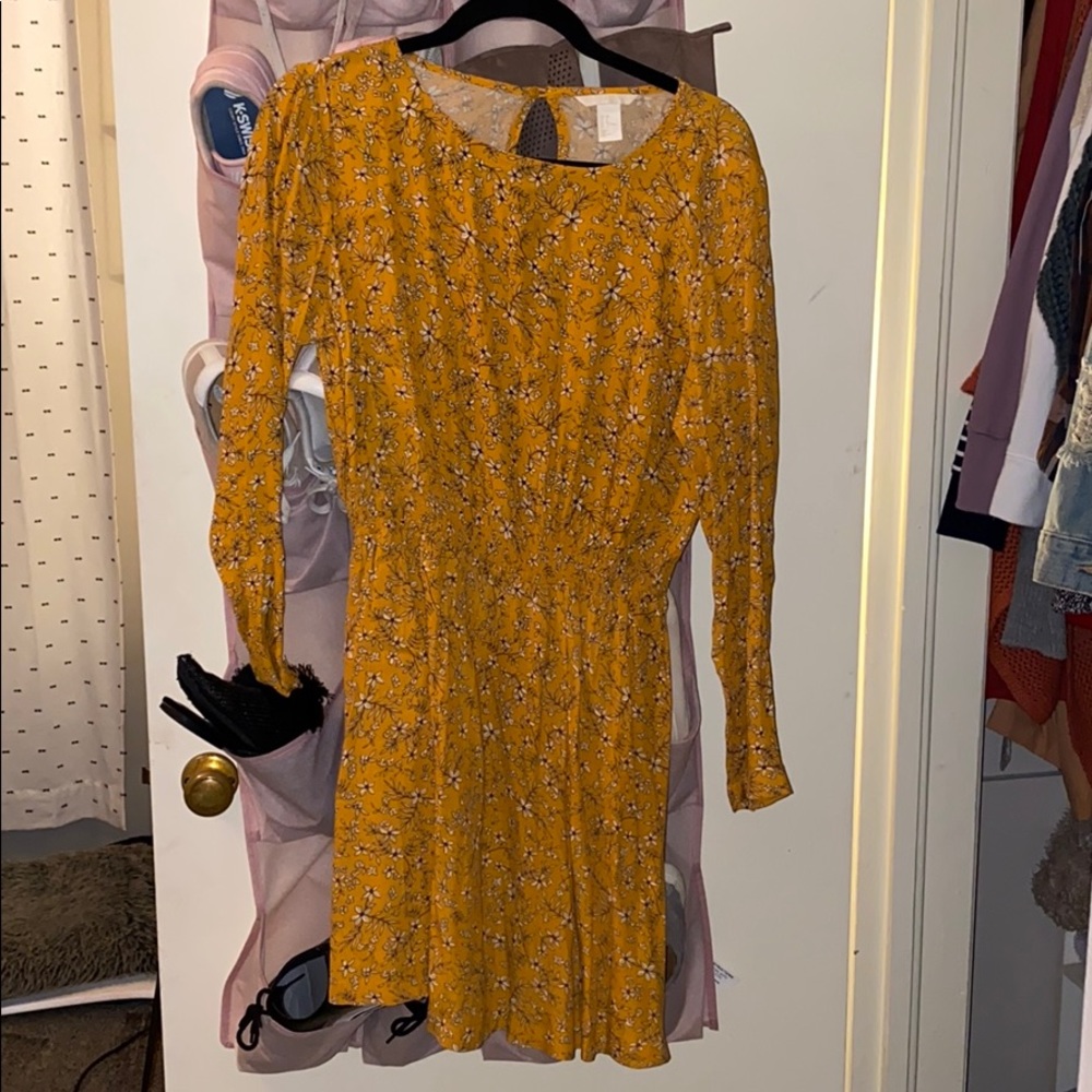 H&M yellow floral dress